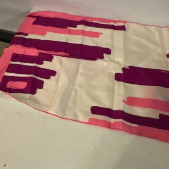 Vintage Abstract Mid Century Mod Modernist Silk Pink Scarf Long - Picture 4 of 6